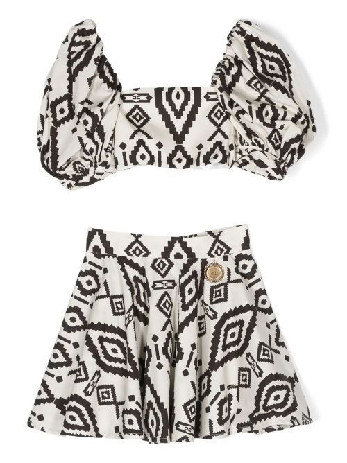 TOP+GONNA STAMPA ETNICA E MEDA ELISABETTA FRANCHI La Mia Bambina | EFTG01 CA274 BE036/D061